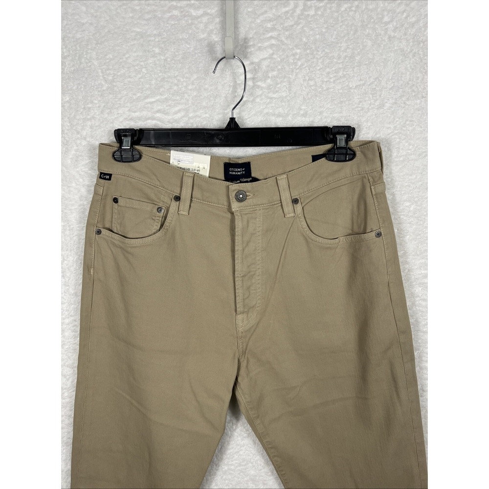Citizen OF Humanity Finn Relaxed Rise Tapered  Italian Cotton Mens 31x29 Tan NWT